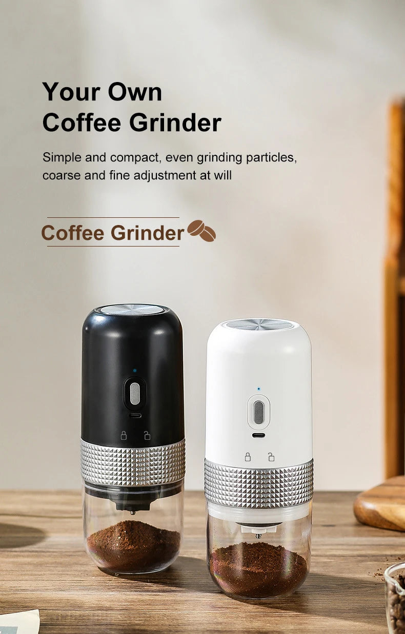 Molinillo de café eléctrico inalámbrico USB, molinillo de cerámica profesional con núcleo de molienda, molino de granos de café, accesorios portátiles para cafetera