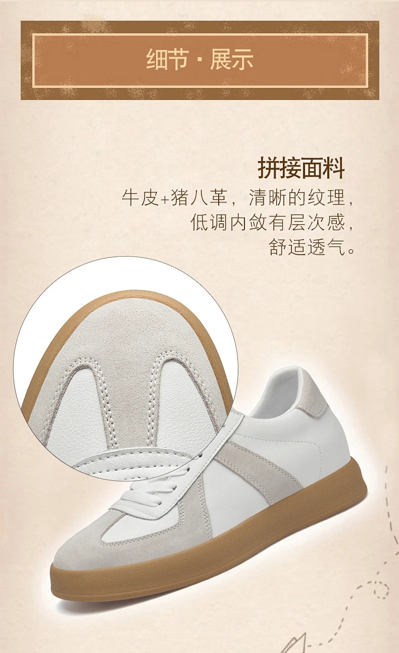 Zapatos invisibles con aumento de altura, zapatos de entrenamiento moral de 8cm, zapatillas informales transpirables de verano con aumento de altura interior para hombre, zapatos Forrest Gump versátiles Retro de cuero genuin