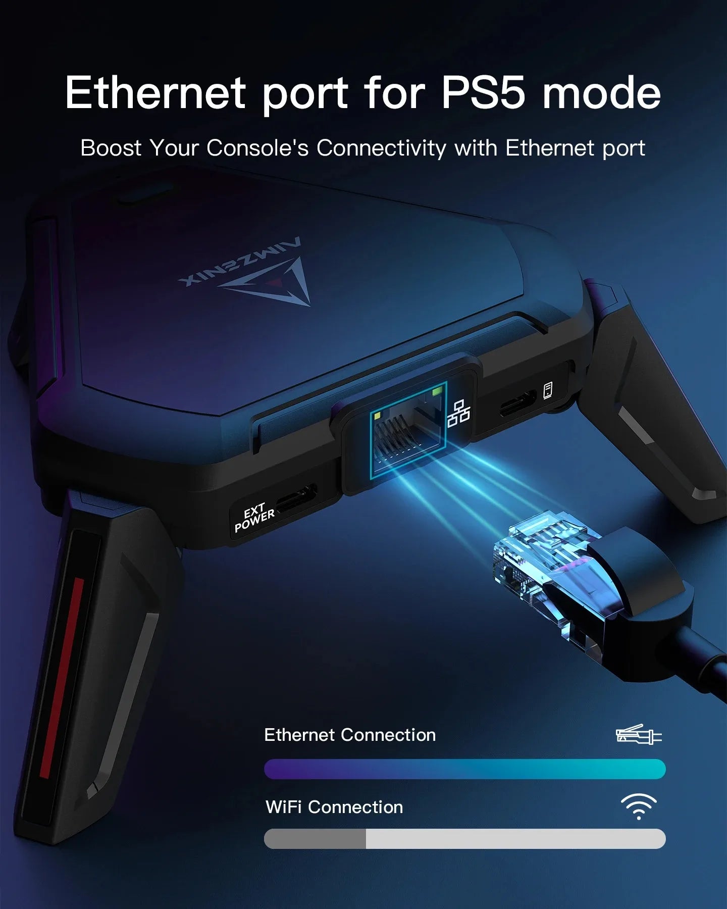 Adaptador de Teclado y Ratón AIMZENIX AX600 MONSTER para PS5/PS4/Xbox Series X | S/Xbox One/Switch - Compatible con auriculares de 3.5mm y dispositivos móviles