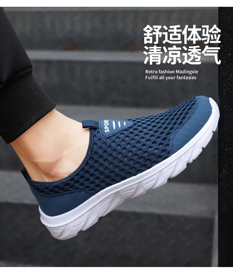 YRZL, zapatos informales ligeros para hombre, zapatillas informales transpirables sin cordones para hombre, zapatos planos antideslizantes para caminar al aire libre, talla 39-46