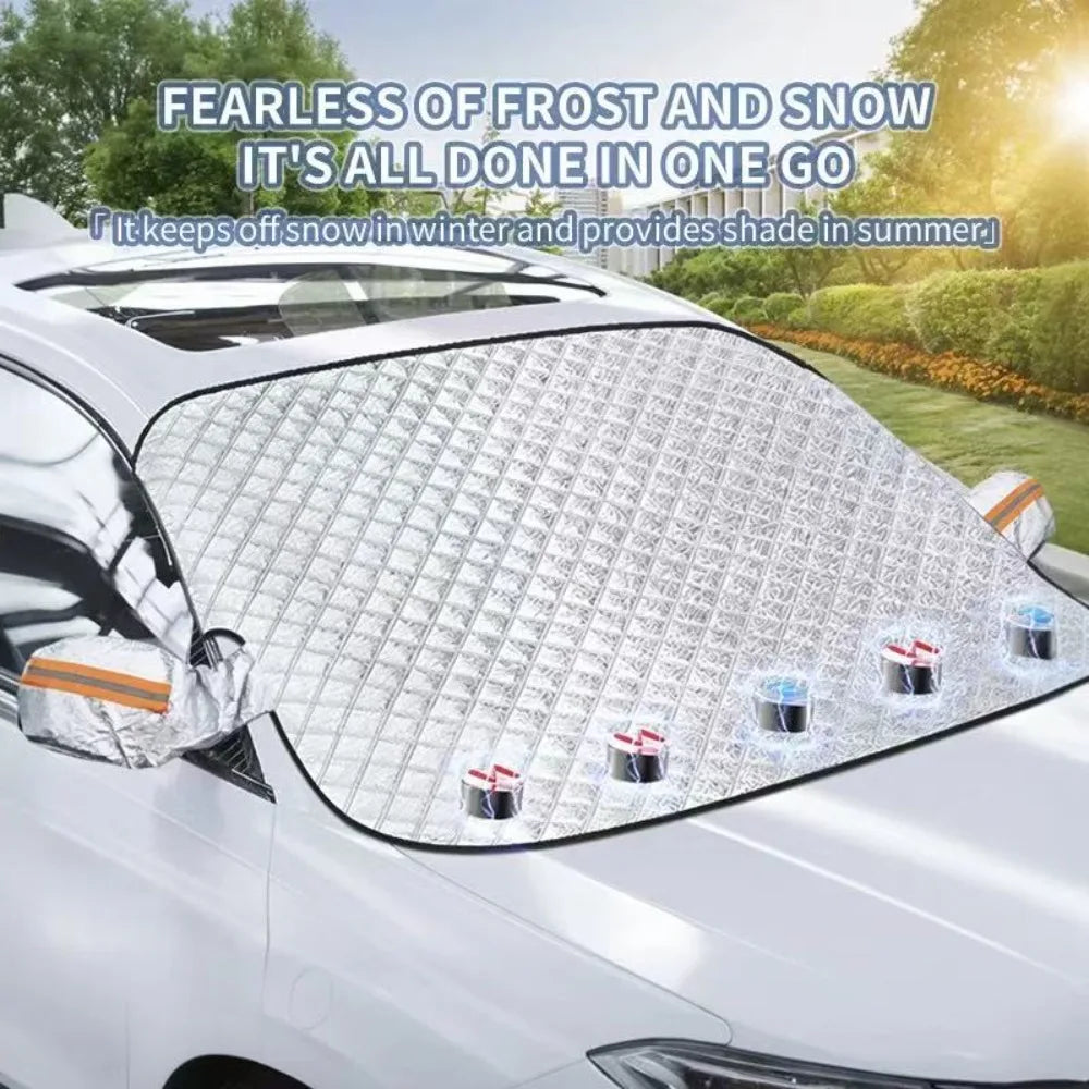 Cubierta de nieve de invierno para coche para hielo y nieve, cubierta de nieve para parabrisas de coche, anticongelante y anti escarcha de invierno, adecuada para la mayoría de los coches