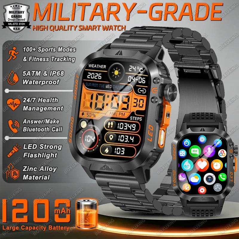Reloj Inteligente Militar 1200mAh 5ATM
