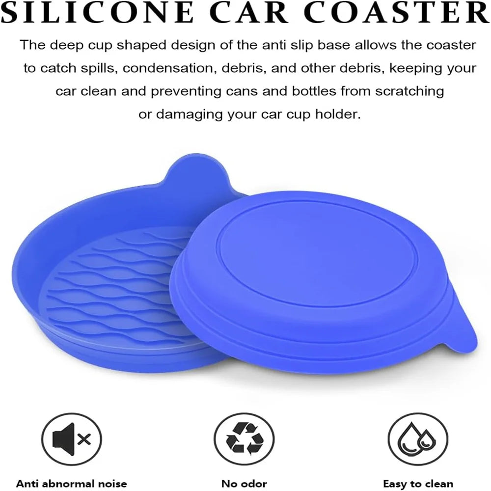 Estera Universal para taza de coche de silicona, estera para taza de agua con orificio medio para coche, estera para taza de agua creativa antideslizante circular para coche