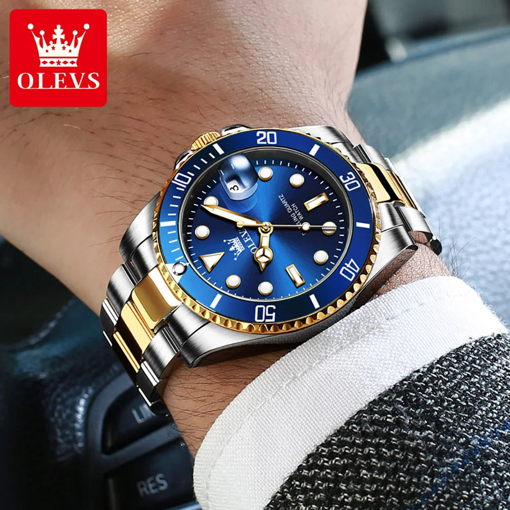 Reloj de Cuarzo Deportivo OLEVS para Hombre Resistente al Agua