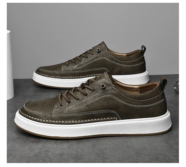 Zapatos de cuero genuino para hombre de marca, cómodas plantillas de suela blanda, zapatos Oxford informales para hombre, calzado deportivo para exteriores