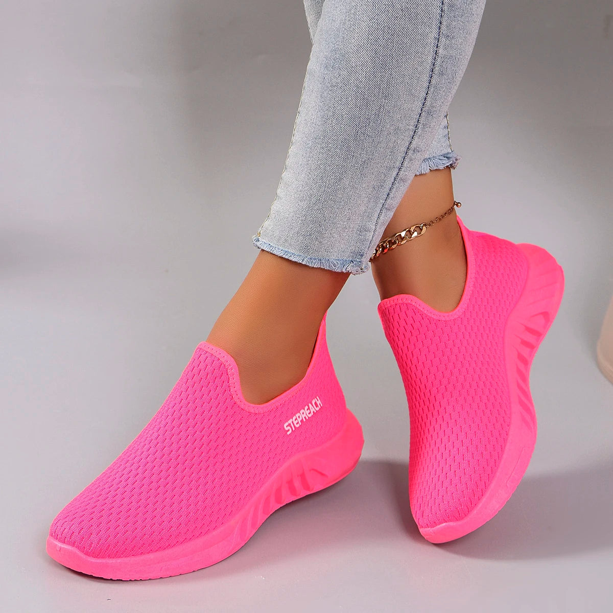 Zapatillas planas de malla transpirable para mujer — Calzado informal de verano