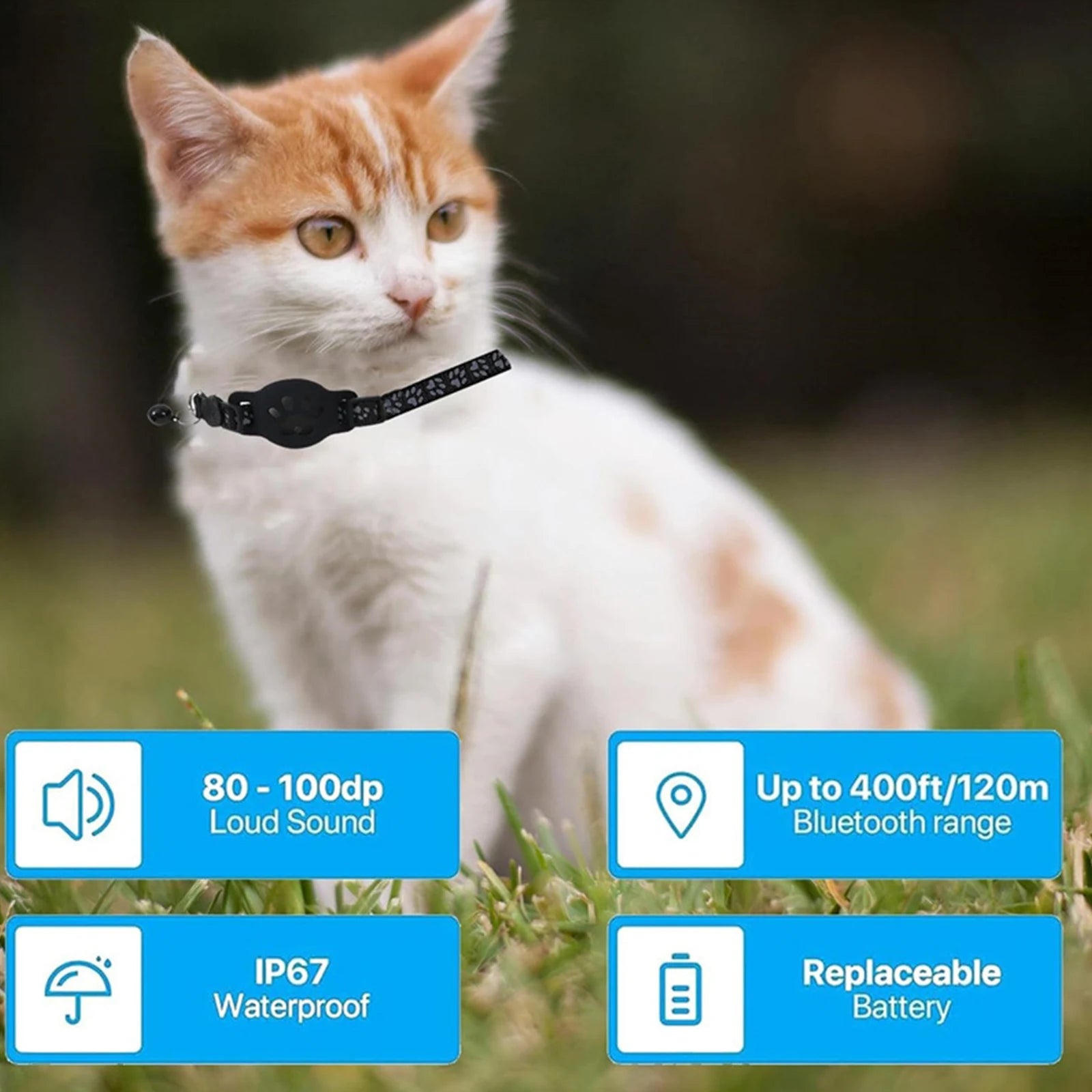 Collar Rastreador GPS para Mascotas Impermeable con App iOS y Android