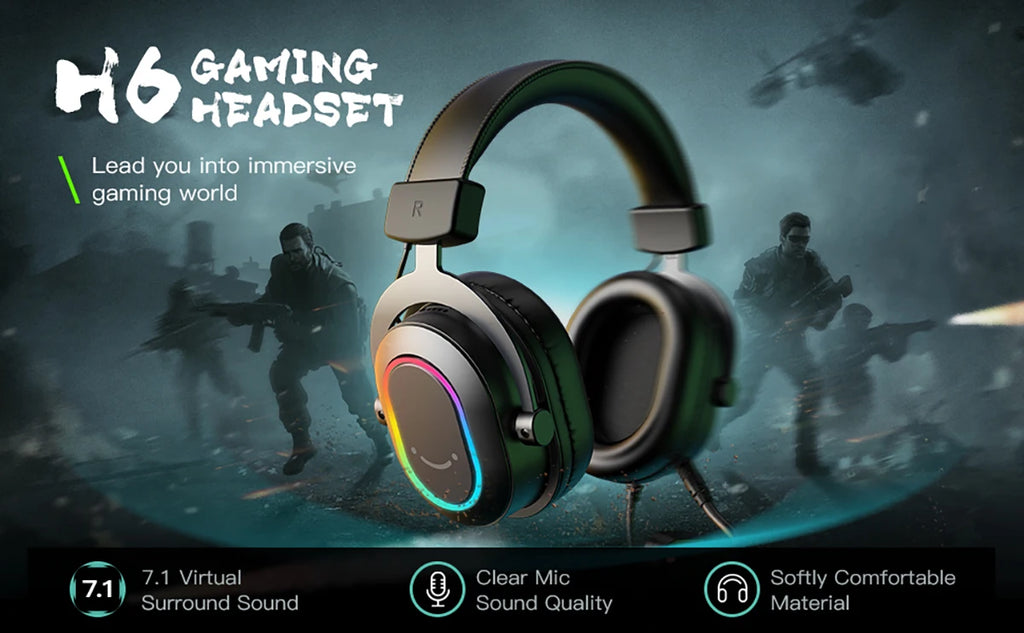 Auriculares Gaming FIFINE RGB con Micrófono y Sonido 7.1