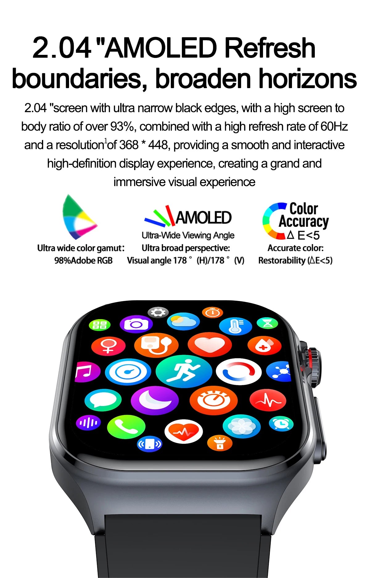 LIGE ET585 Reloj Inteligente AMOLED ECG