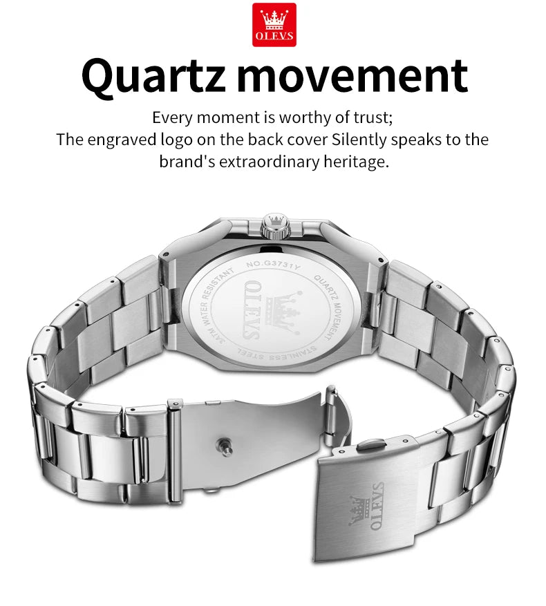 Reloj OLEVS de Cuarzo para Hombre, Resistente al Agua con Fecha y Semana