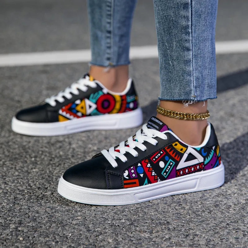 YRZL Zapatillas de deporte informales ligeras para mujeres y hombres, par de zapatos antideslizantes para caminar, zapatos impermeables, zapatos deportivos con estampado de grafiti a la moda para hombres
