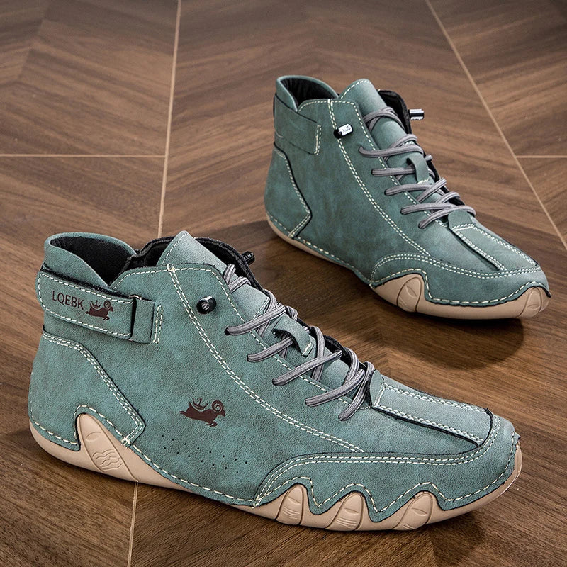 Zapatos informales de cuero, zapatillas de deporte para hombre, mocasines para caminar al aire libre, calzado cómodo, botas de lujo para hombre