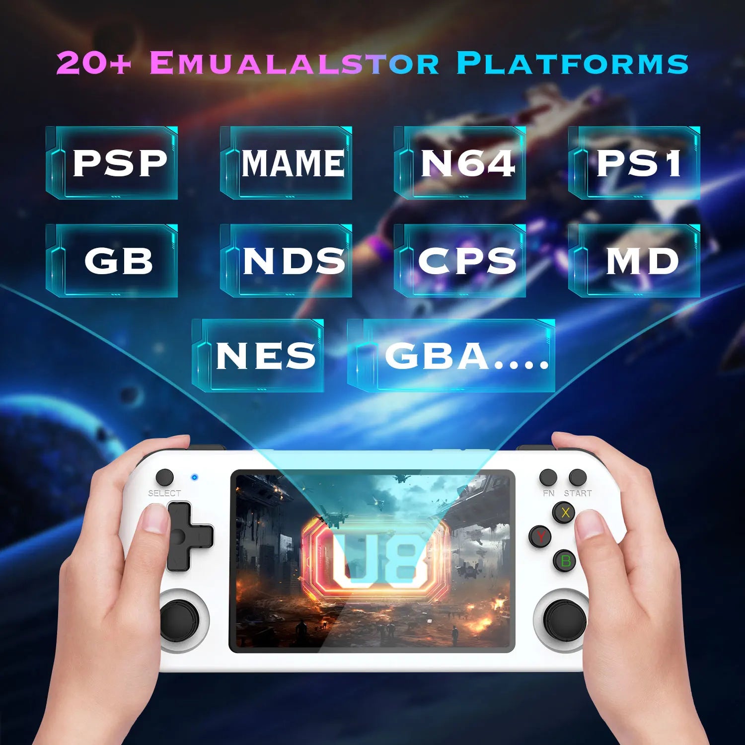 Consola de Videojuegos Retro U8, Pantalla IPS de 4.0 Pulgadas, 64G o 128G