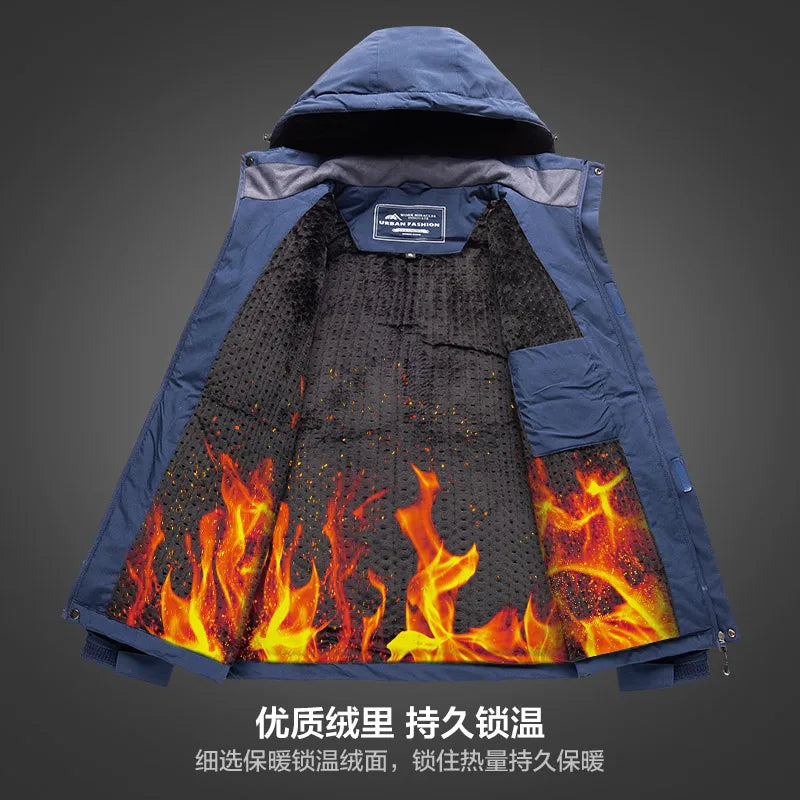 Parka Militar con Capucha para Hombre, Abrigo Cálido Anorak