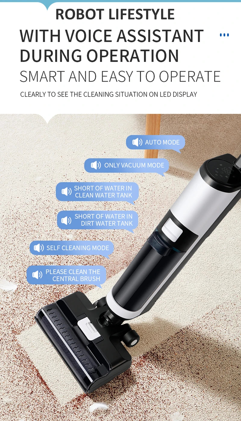 Aspiradora Inalámbrica en Seco y Húmedo RL8Pro, 14000Pa, Multisuperficie