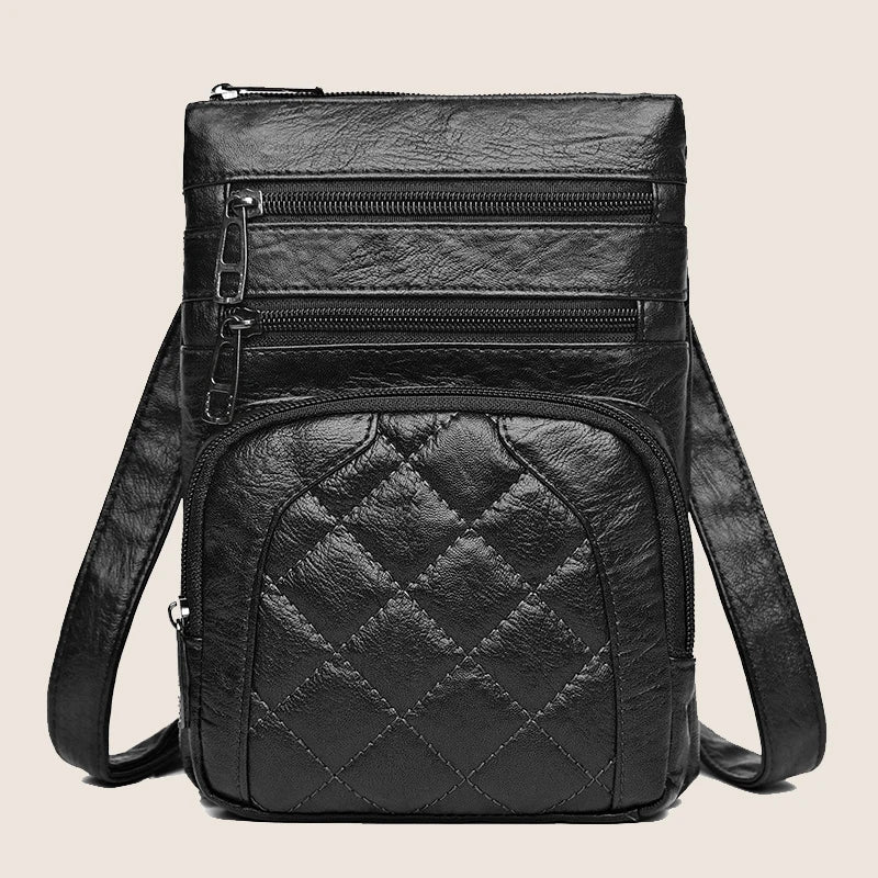 Bolso de Hombro de Cuero Suave para Mujer con Billetera