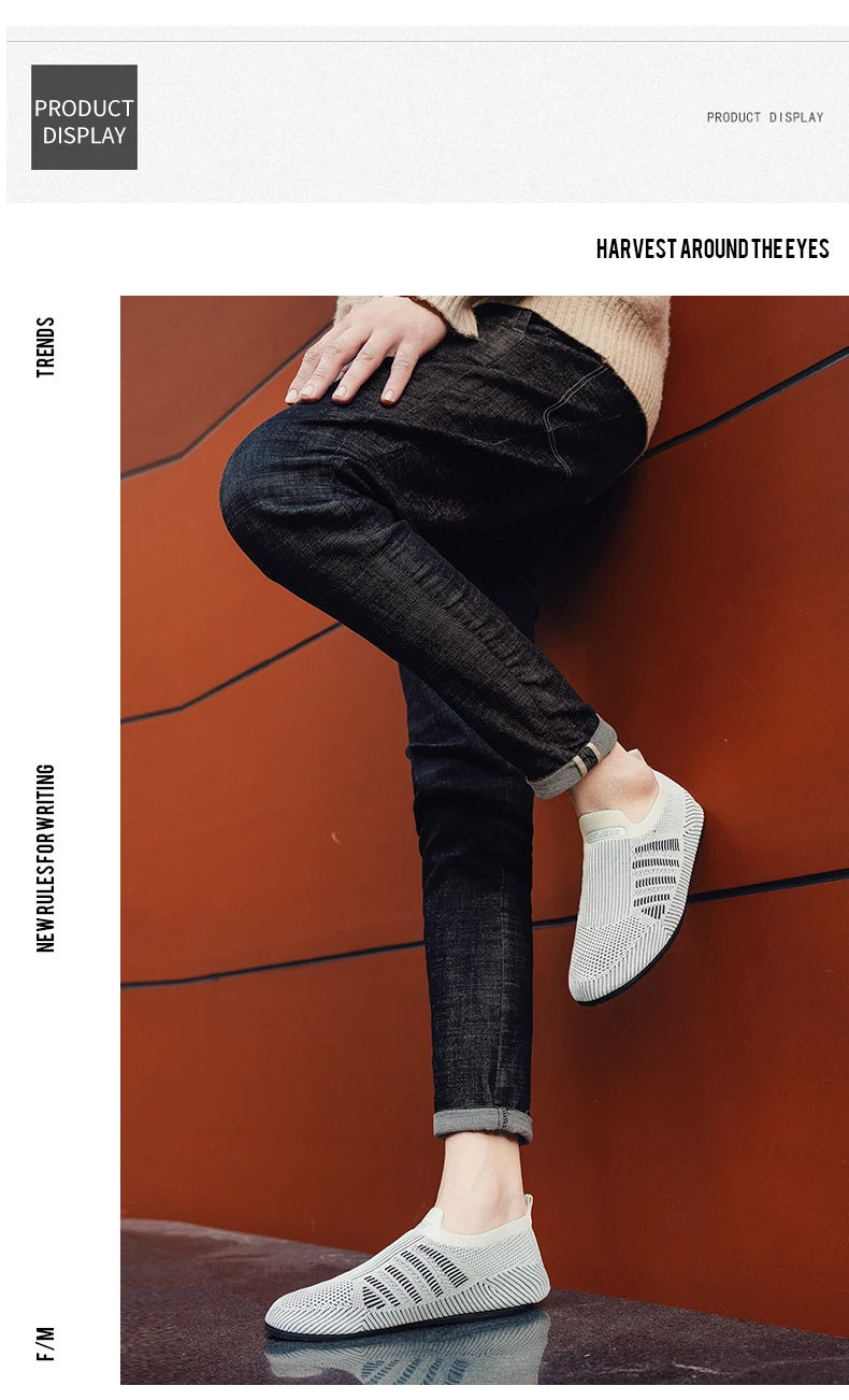 YRZL, mocasines de malla para hombre, mocasines para conducir, zapatos planos con parte inferior fina para caminar, mocasines informales antideslizantes transpirables, zapatos de verano para hombre