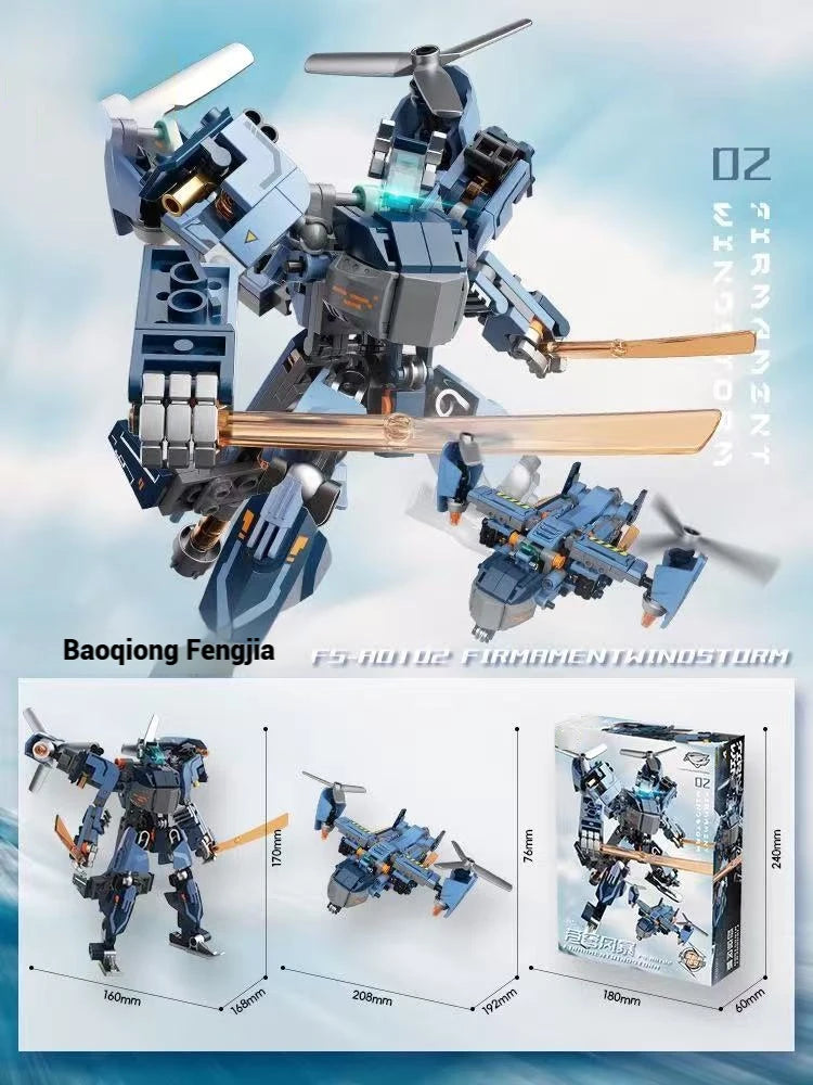 Robot transformador, decoración creativa para el hogar, modelo mecha, conjunto de bloques de construcción de juguete, juguete para regalo de cumpleaños para niños