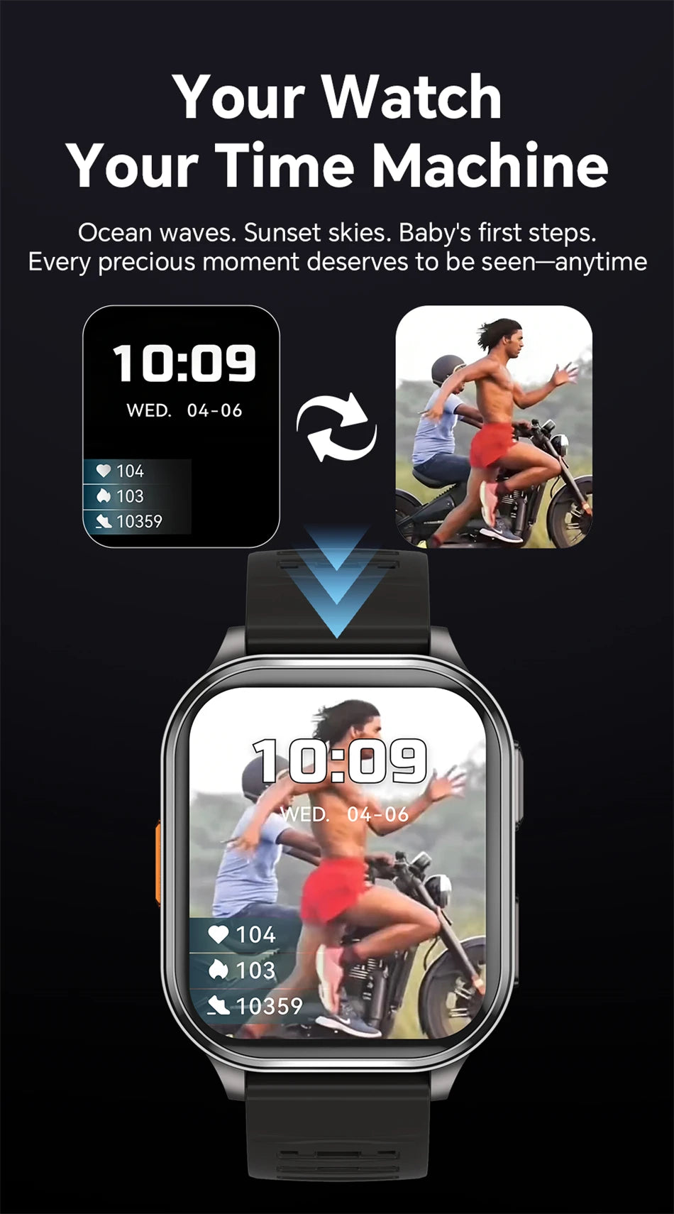 Reloj Inteligente Cámara Monitor de Salud Fitness
