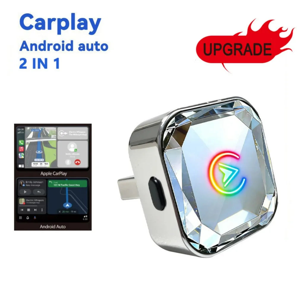 Adaptador inalámbrico 2 en 1 para CarPlay y Android Auto con WiFi y Bluetooth