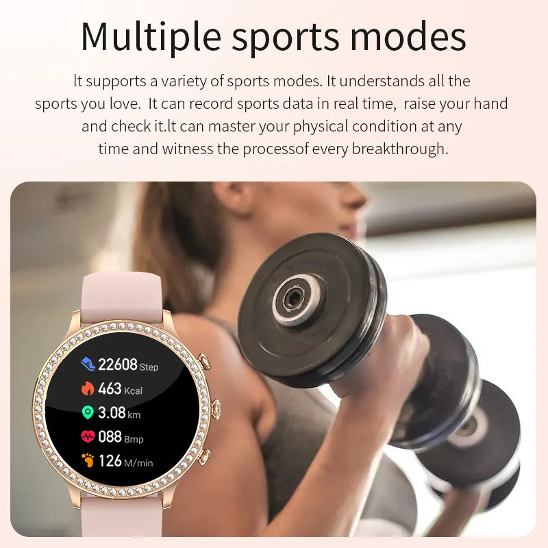 Reloj Inteligente para Mujer con Monitor Cardíaco Bluetooth