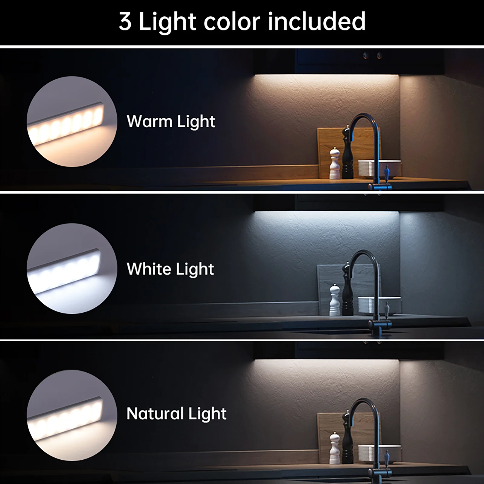 Luz LED para Gabinete con Sensor de Movimiento USB-C