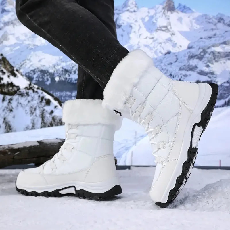 Botas de nieve para mujer forradas de felpa antideslizantes y cálidas