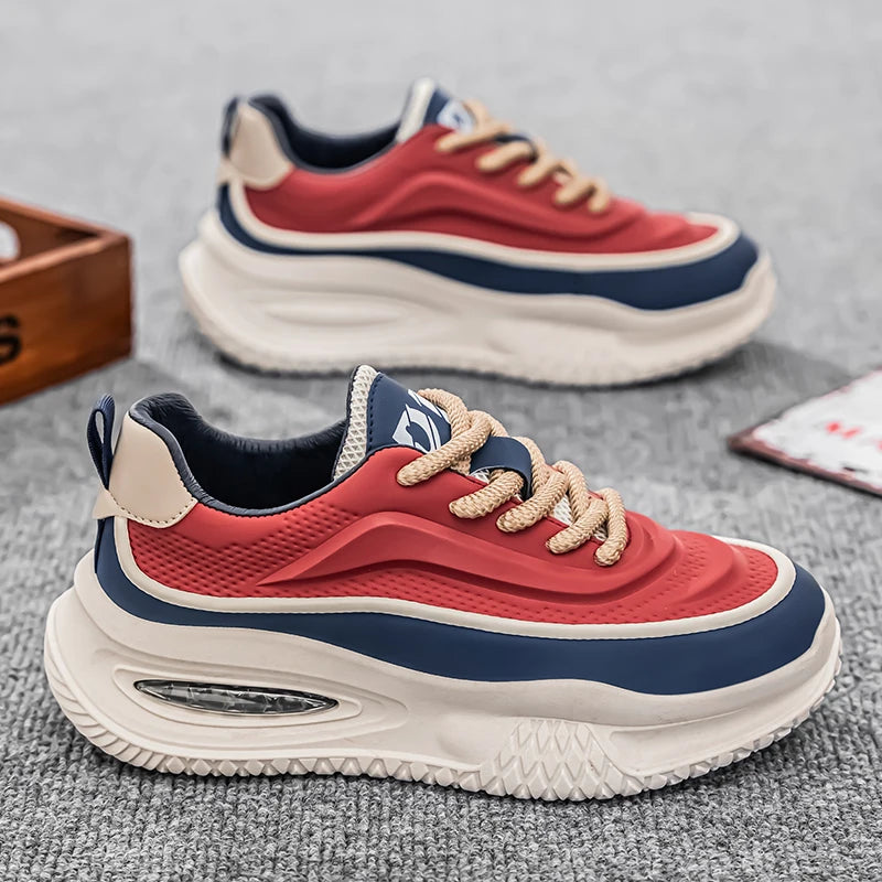 Zapatos Deportivos Casuales para Hombre, Zapatos de Skate con Suela Gruesa a la Moda, Zapatos Modernos y Cómodos para Hombre, Adecuados para Exteriores