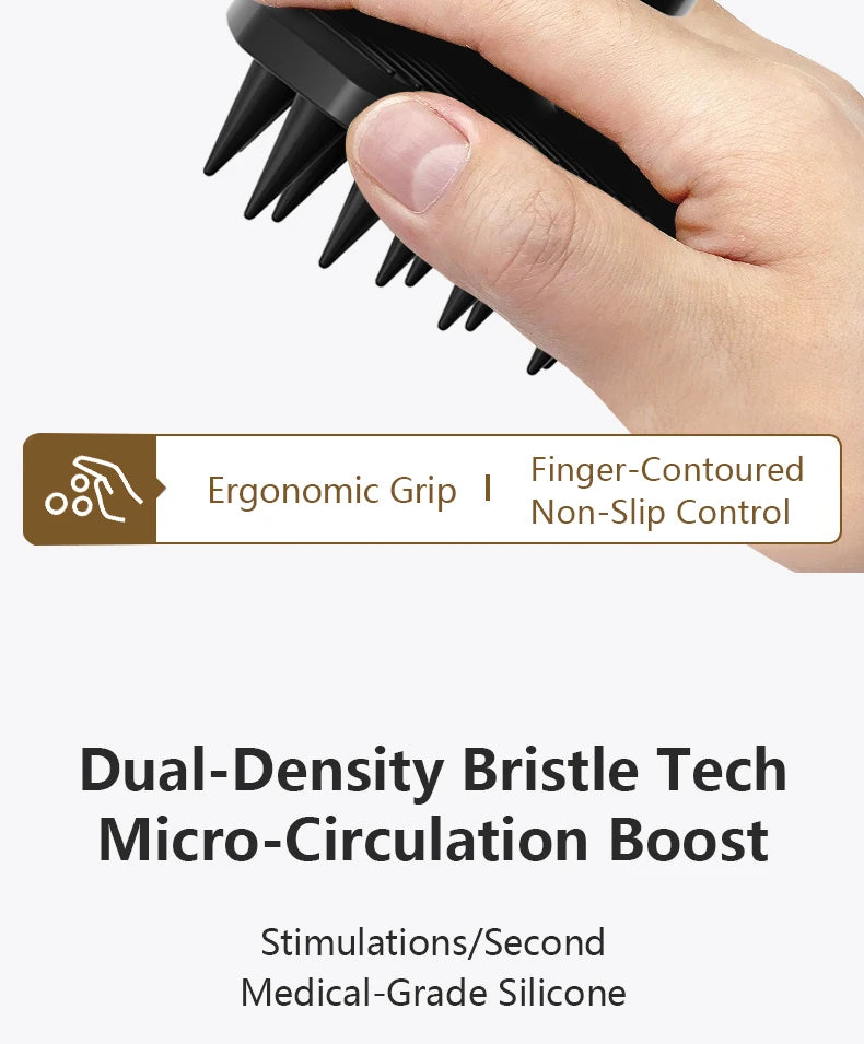 Cepillo de Silicona para Exfoliar y Limpiar la Cabeza, Diseño Ergonómico para un Masaje Suave del Cuero Cabelludo, Herramientas de Baño