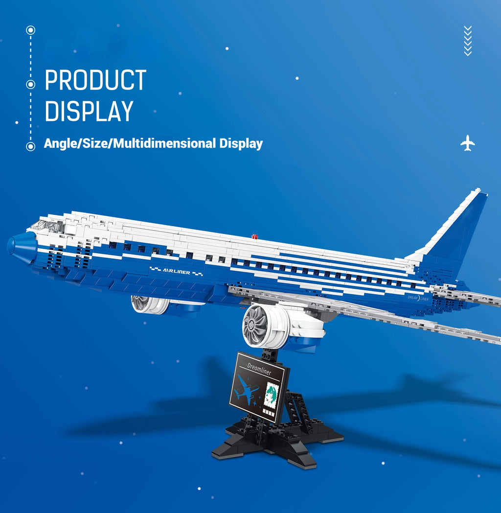 Bloques de Construcción de Avión de Pasajeros 80009, Kit de Modelo DIY, Juego de Construcción Educativo STEM, Regalo de Cumpleaños, Decoración para el Hogar