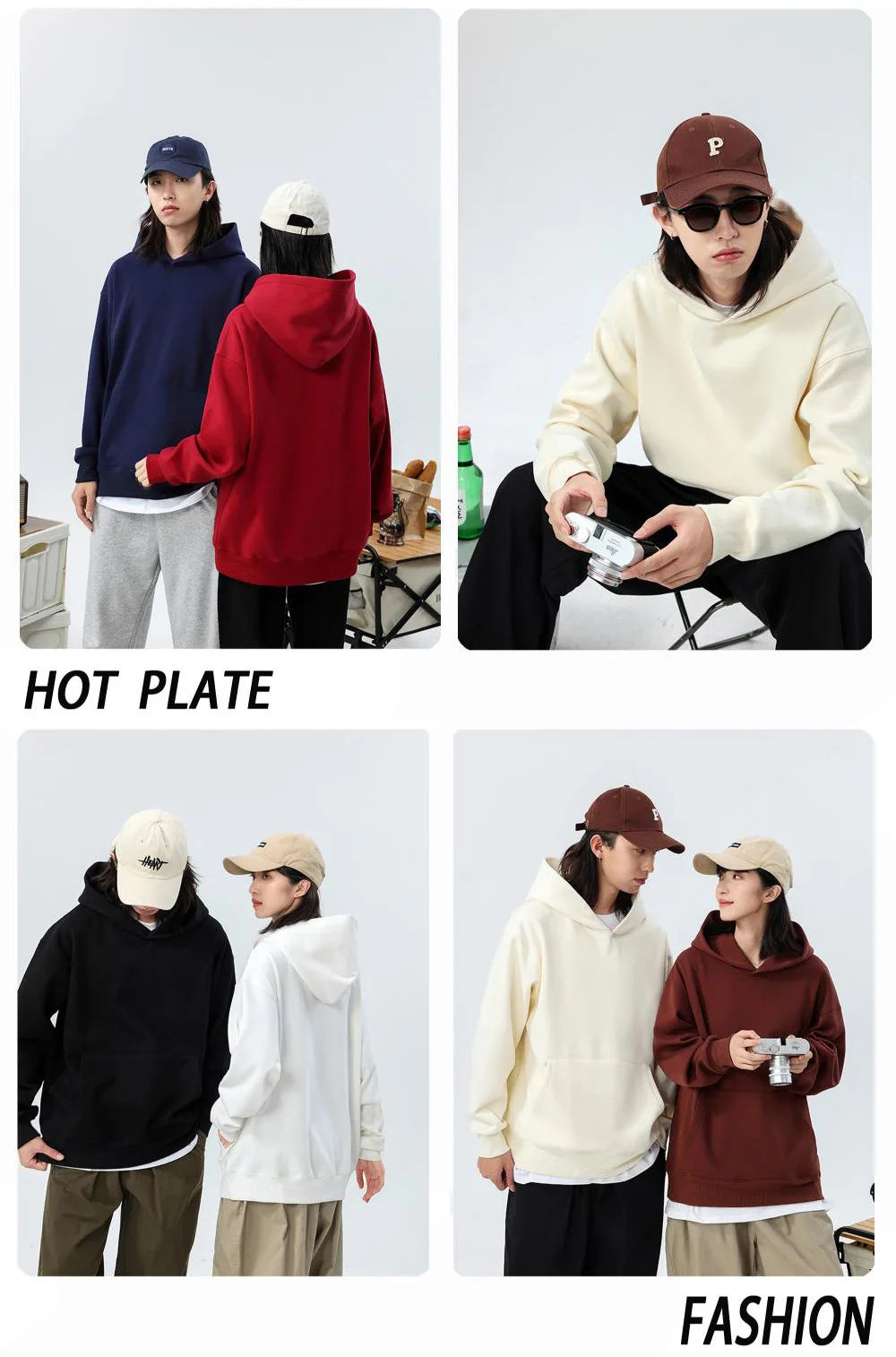 Sudadera con Capucha Pesada 480gsm, Algodón y Terciopelo