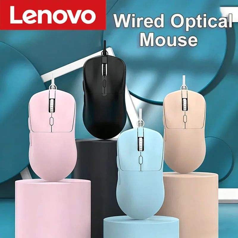 Mouse con Cable Lenovo M3, Ergonómico, 6 Botones, DPI Ajustable