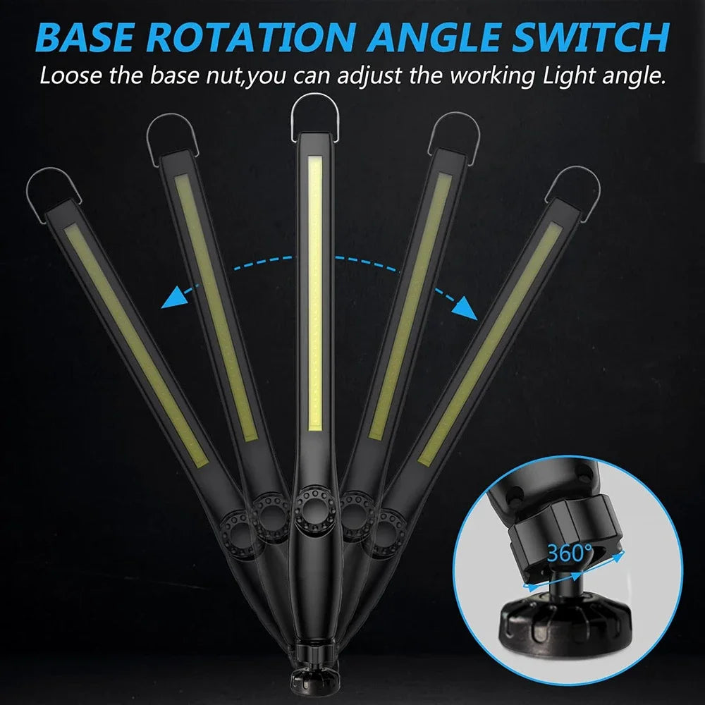 Lámpara de Trabajo LED COB Magnética Portátil Recargable 800 Lúmenes