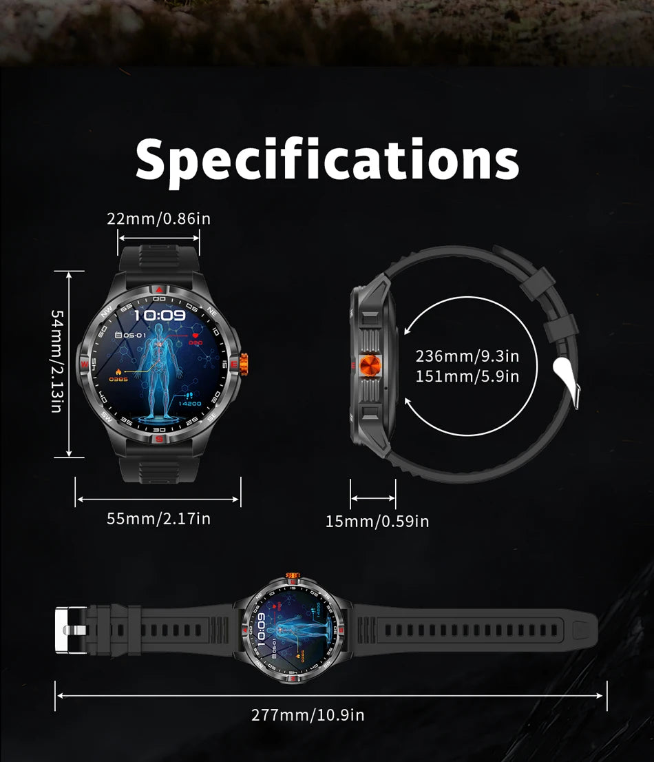 Reloj Inteligente GPS Brújula Bluetooth Deportivo