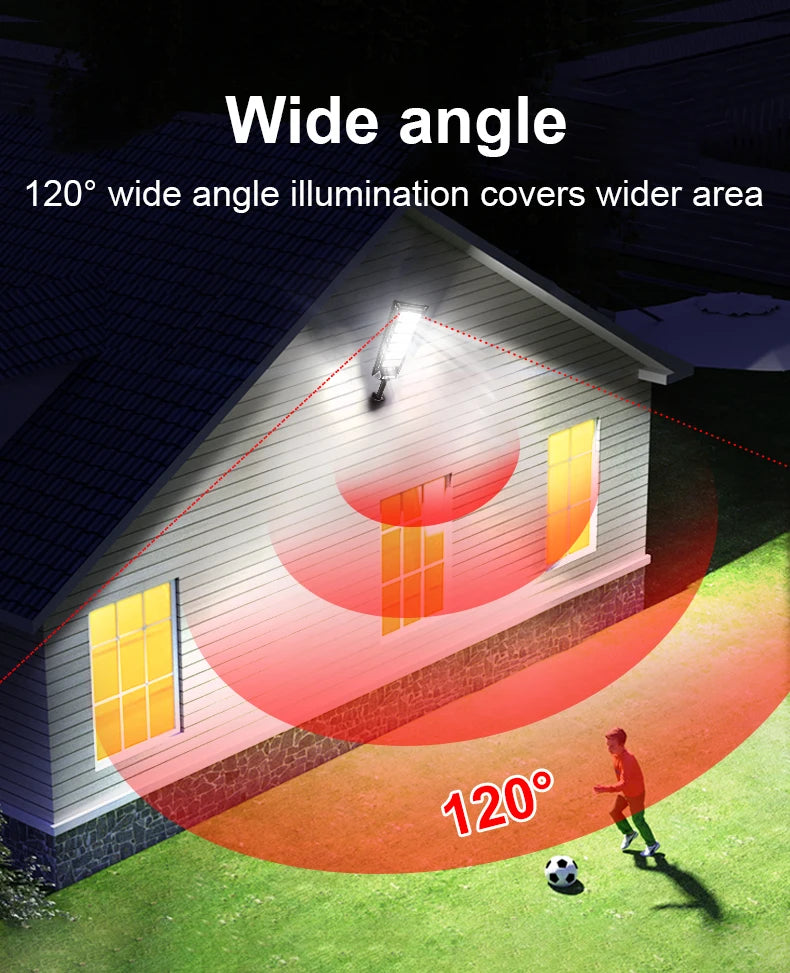 Lámpara Solar LED para Jardín con Sensor de Movimiento IP65