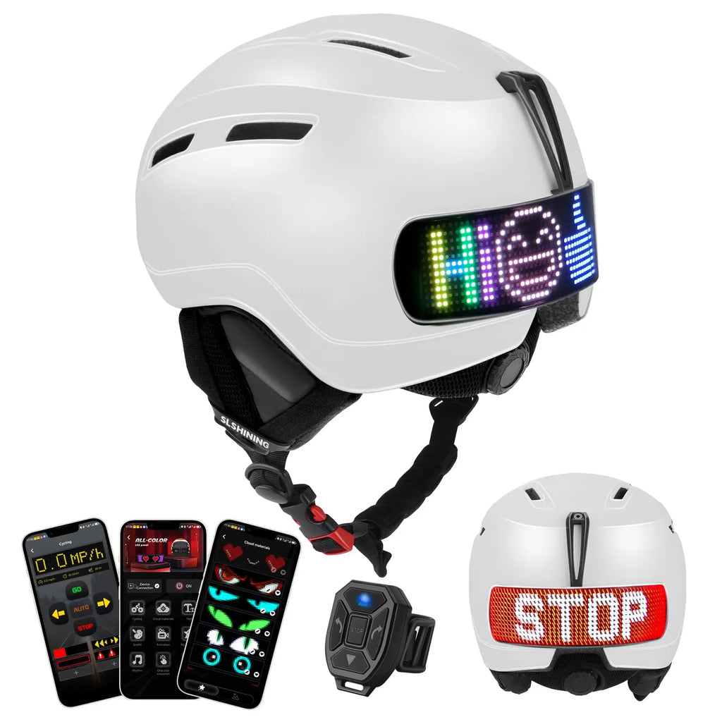 Casco de esquí con pantalla LED, PC y EPS Deportes al aire libre, esquí Snowboard y monopatín