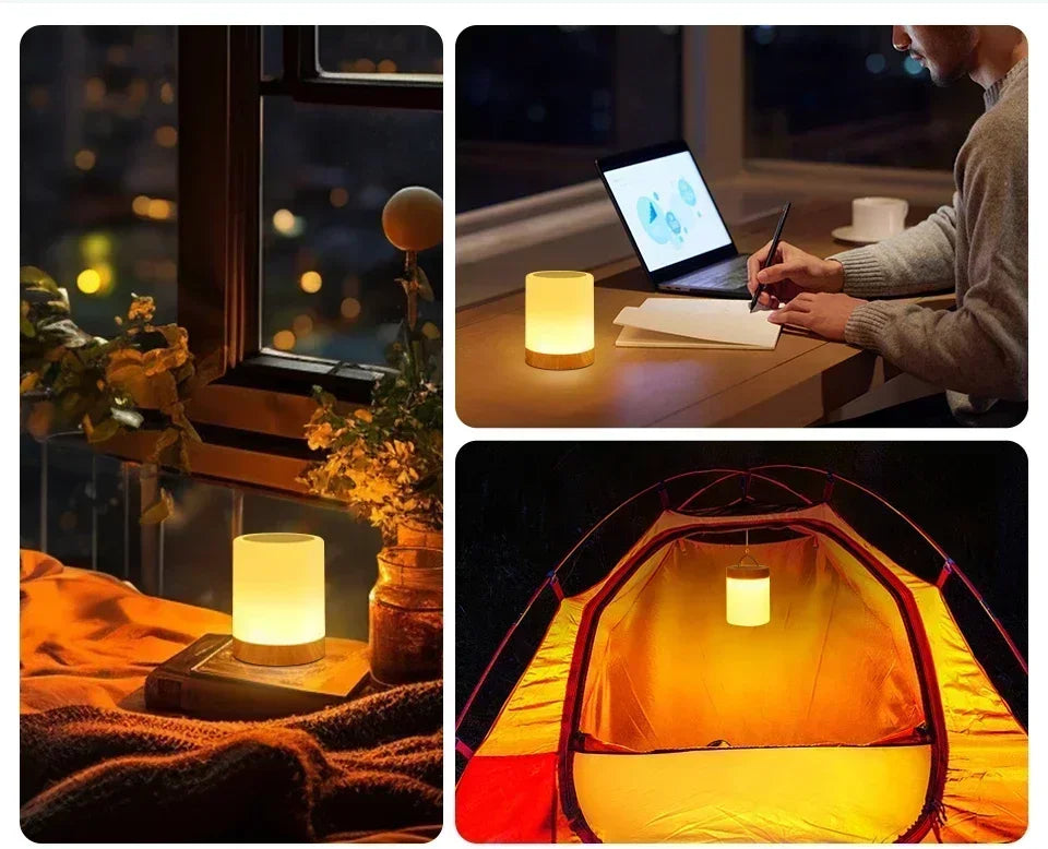 Lámpara de Mesa Táctil RGB Recargable USB Nocturna