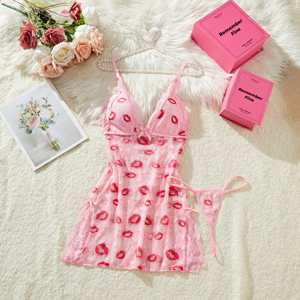 Vestido Babydoll Sexy para Mujer con Tirantes y Encaje