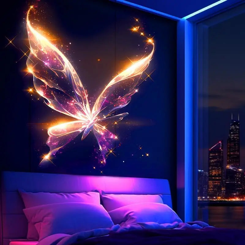 Lámpara de proyección de mariposas USB portátil para dormitorio