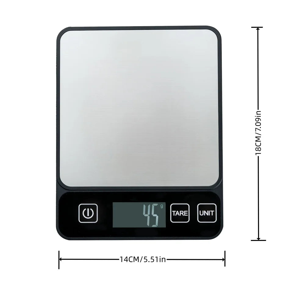 Báscula de cocina mejorada, báscula electrónica de alta precisión, alta calidad, para hornear alimentos, café, té, fruta, herramienta profesional esencial para el hogar