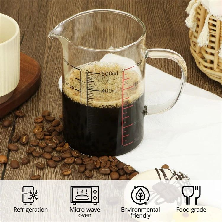 Taza Medidora de Vidrio Borosilicato con Mango