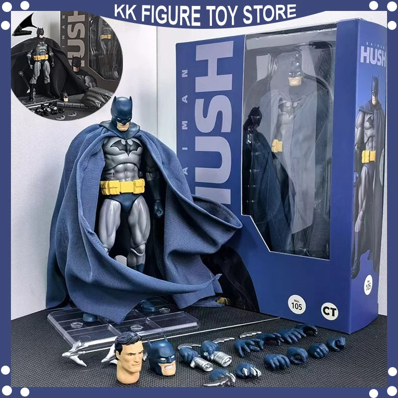 CT Toys Batman Figura Batman Mafex 105 Versión Azul Bat Man Figuras de Acción DC Liga de Justicia Hush Figurita Colección Regalos de Juguete