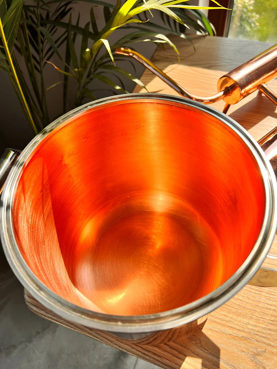 HOOLOO-destilador de cobre de 8L, aceite esencial, hidrosol, destilador Still Home, equipo de cabeza de fuego directo, bricolaje de hierbas, plantas y flores