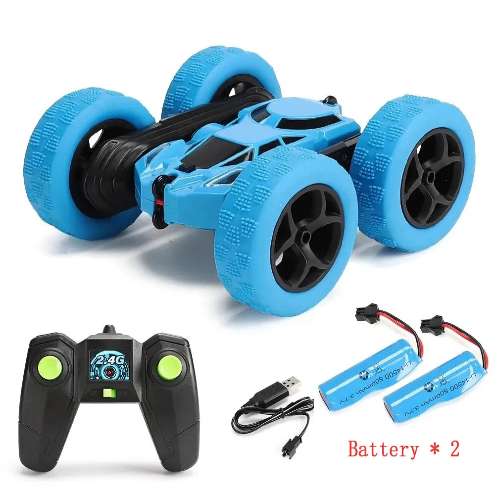 Coche acrobático RC para niños, doble cara, con tapa, 2,4G, Control remoto, rotación derecha 360, todoterreno, regalos de coche RC para niños, adultos y niños
