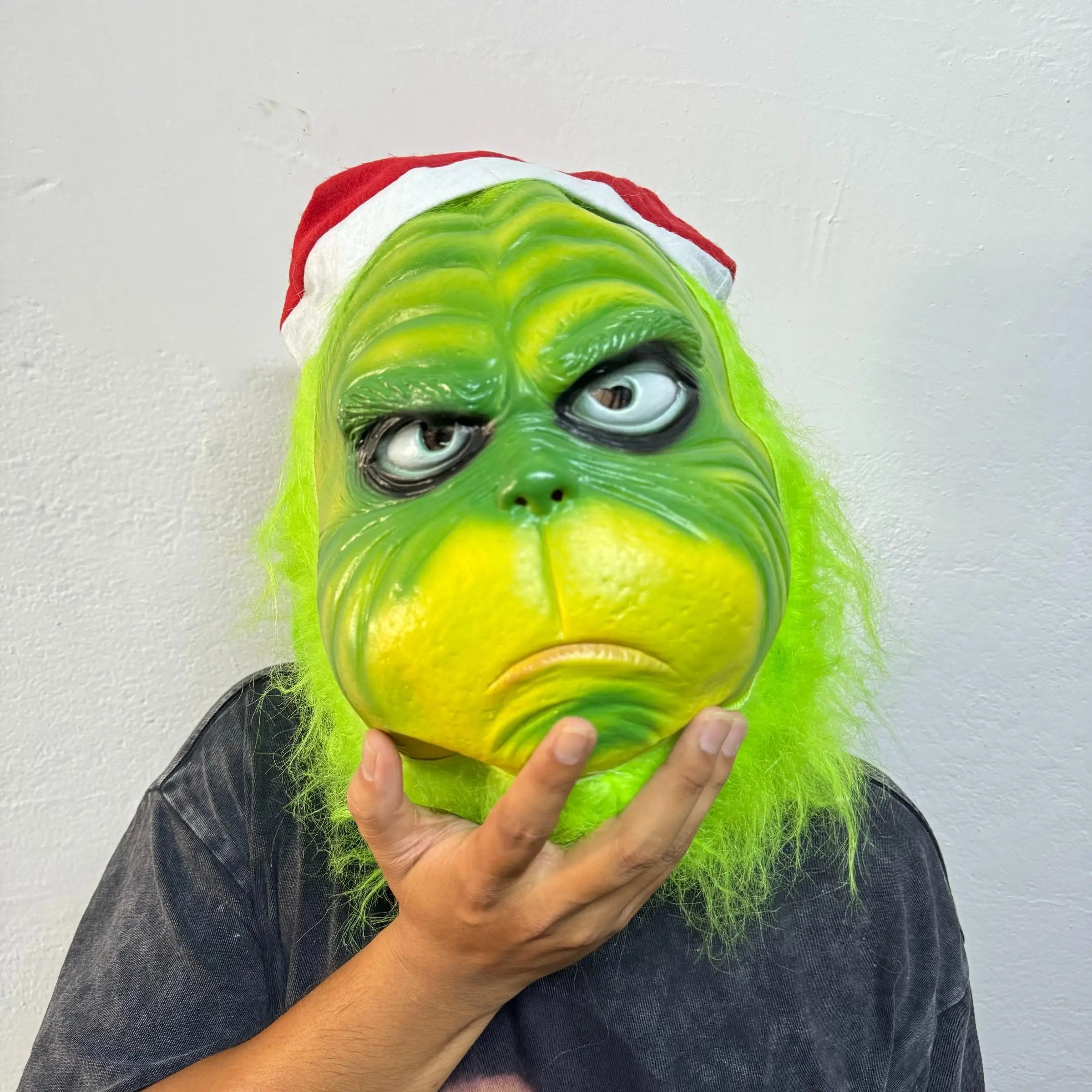 Máscara de Halloween de juego de rol de monstruo verde, disfraz de látex, accesorios de fiesta, accesorios de decoración de disfraces verdes