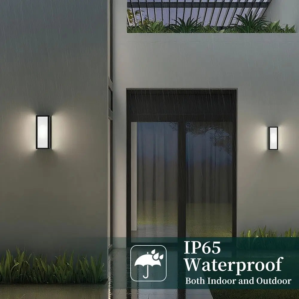 Aplique de Pared LED Moderno Negro IP65 25W para Interior