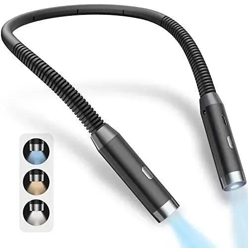 Luz LED para el cuello, 3 modos, lámpara de lectura para abrazos, lámpara portátil recargable para libros, novedad, linterna para libros, luz nocturna para el cuello