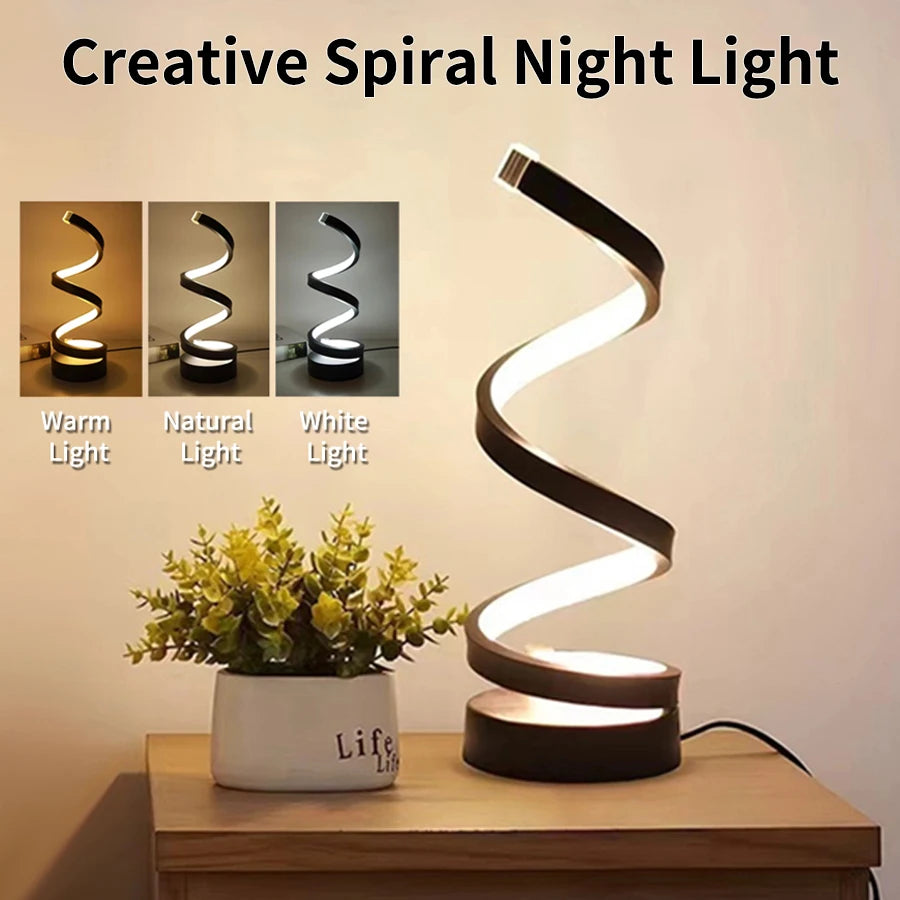 Luz LED Nocturna en Espiral USB Regulable 3 Colores
