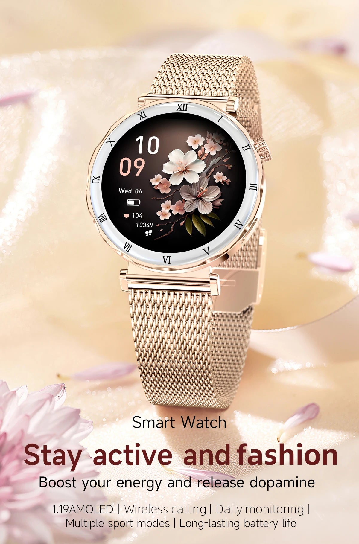 LIGE Reloj Inteligente Ultrafino 6.2mm Mujer