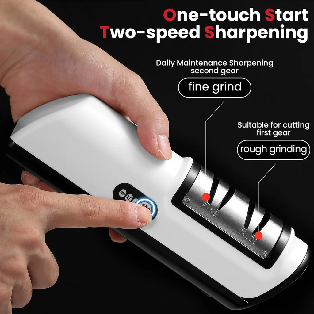 Afilador de cuchillos eléctrico, utensilios de cocina totalmente automáticos, afilador de cuchillos potente profesional de 4 velocidades, cuchillo de cocina doméstico sh